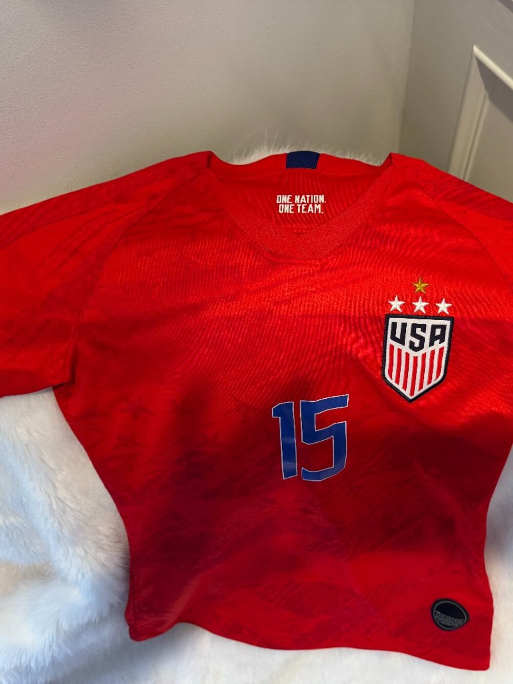 Womens USA FIFA World Cup #15 Rapinoe Soccer Jersey Size S